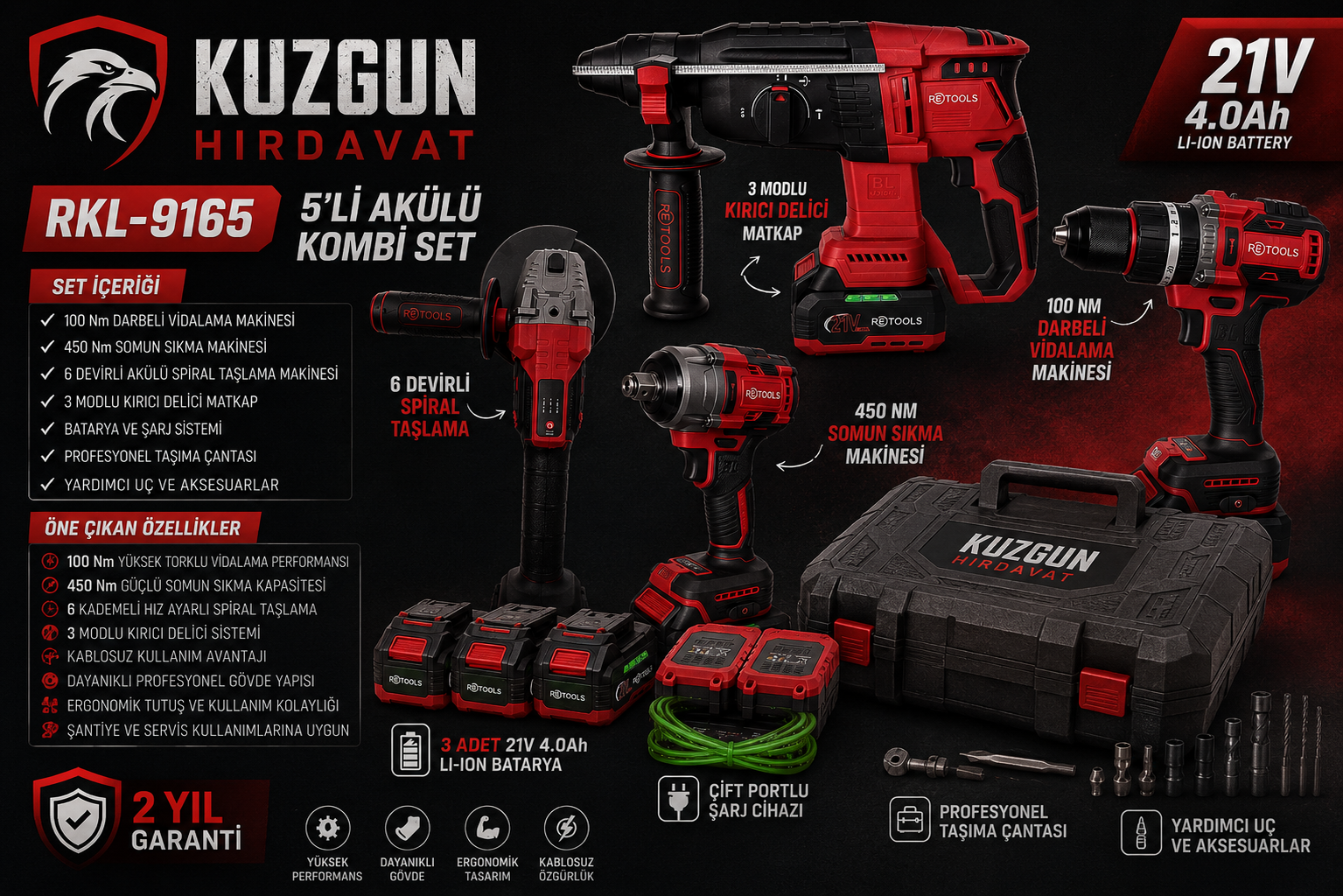 PROFESYONEL BORDO YENİ SERİ 4’LÜ SET (100 NM VİDALAMA VE 6 DEVİRLİ SPİRAL)